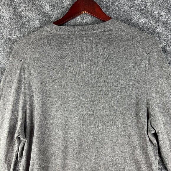 Banana Republic Sweater Mens Medium Luxury Blend Silk Cashmere Cotton VNeck Gray - Picture 7 of 7